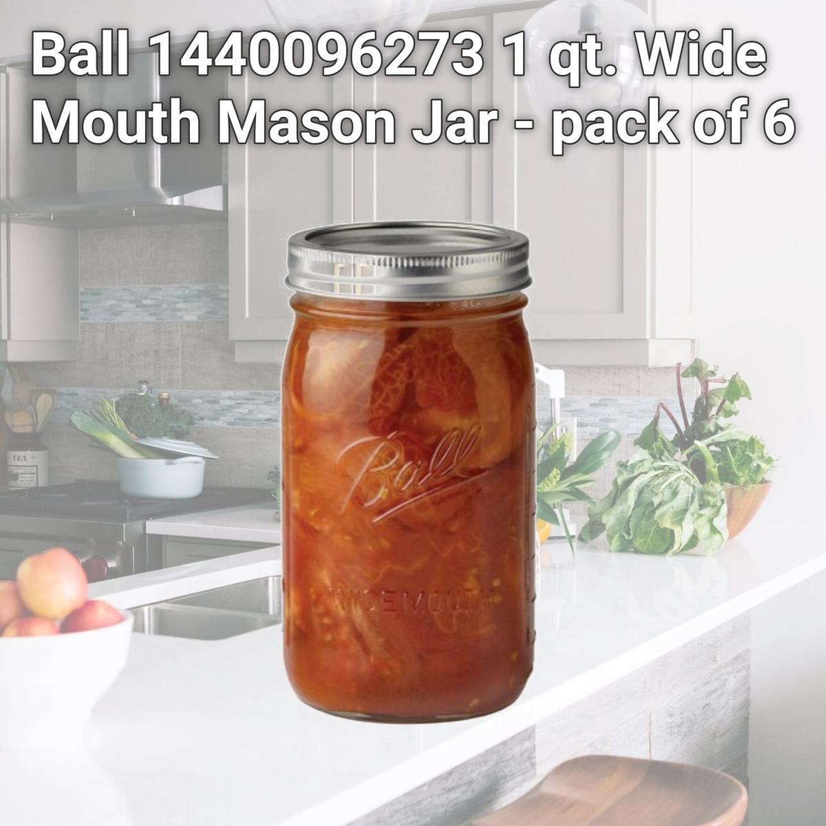 Picture of Ball 1440096273 1 qt. Wide Mouth Mason Jar - pack of 6