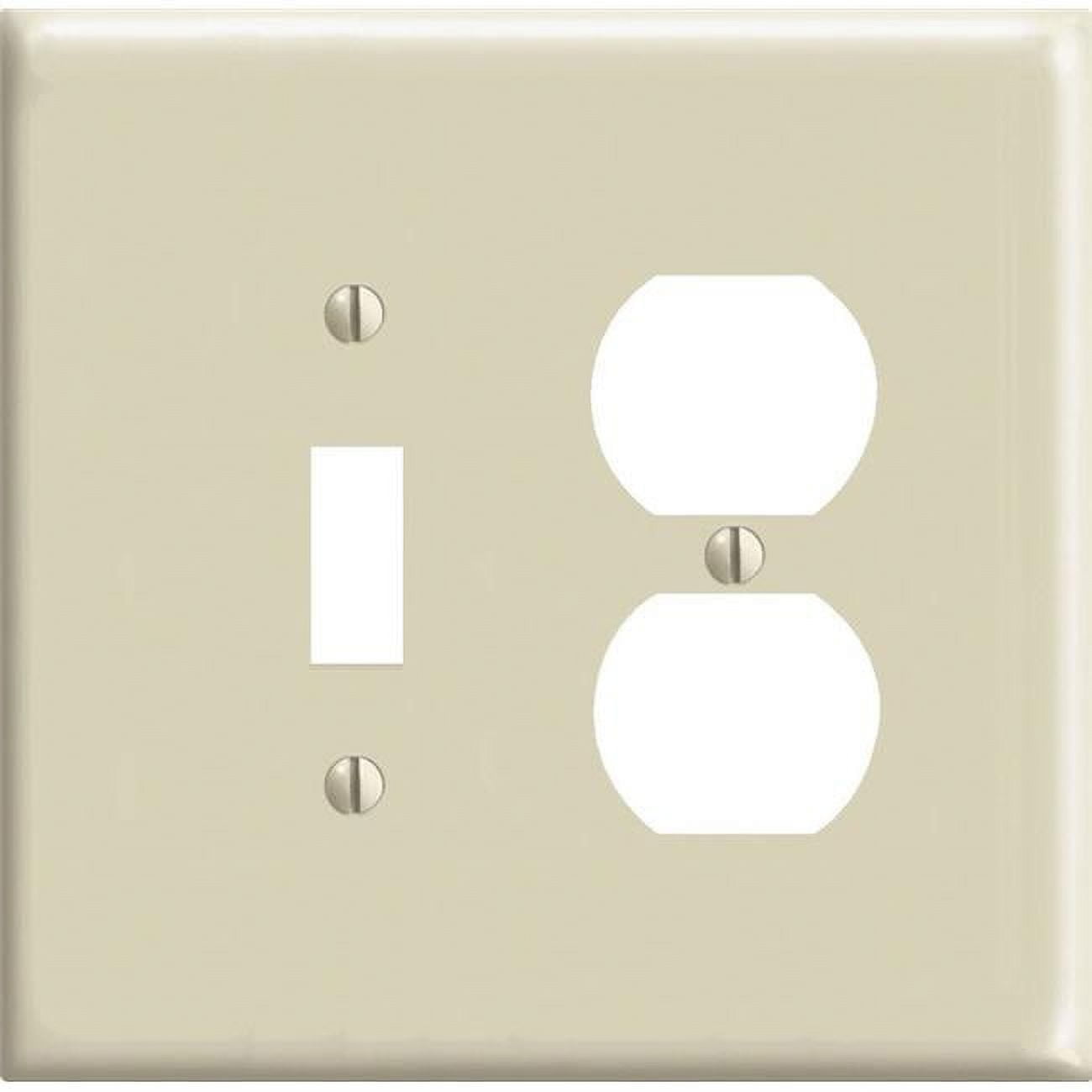 0pj18-00i 2-gang Duplex & Switch Device Combination Wall Plate Ivory- Pack Of 25