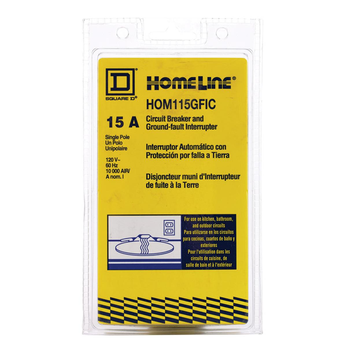 Hom115gficp 1 In. 15 A,1- Pole Homeline Ground Fault Circuit Breaker