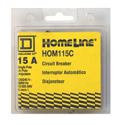 Hom115c 1 In. 15 A, 1- Pole Homeline Plug-on Circuit Breaker