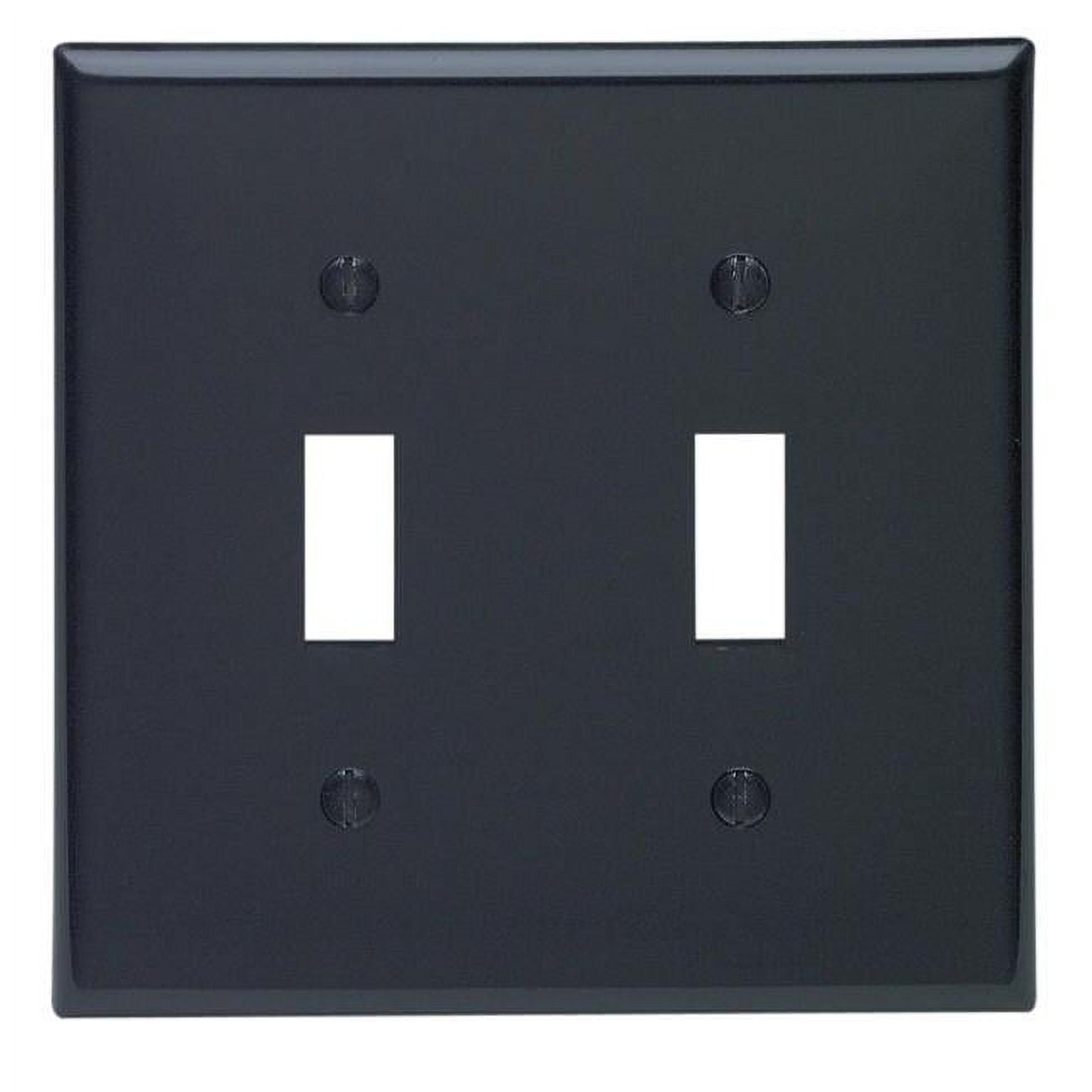 80709-00e 2-gang Standard Toggle Switch Wall Plate Black