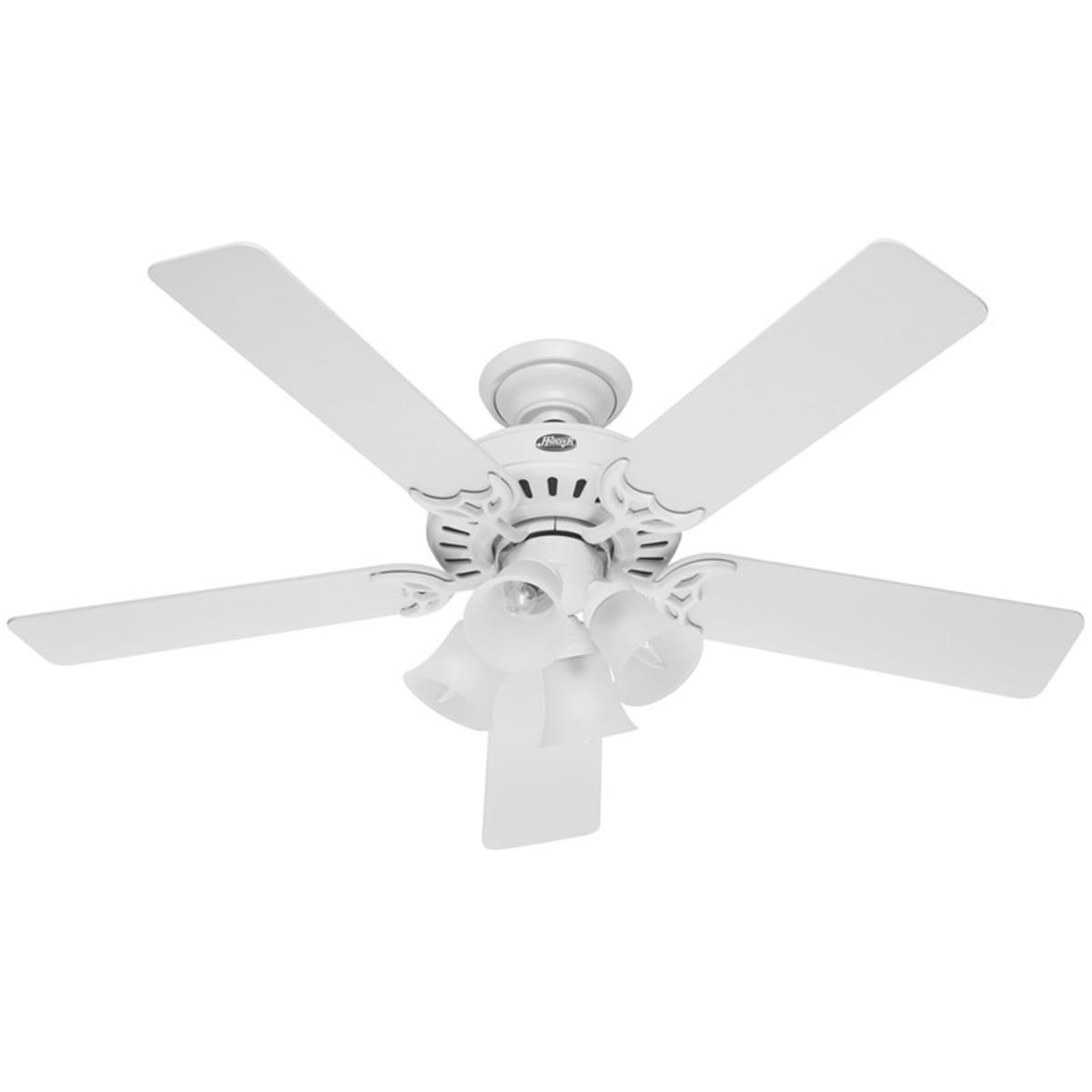 53062 Ceiling Fan With Blades And Light Kit, White