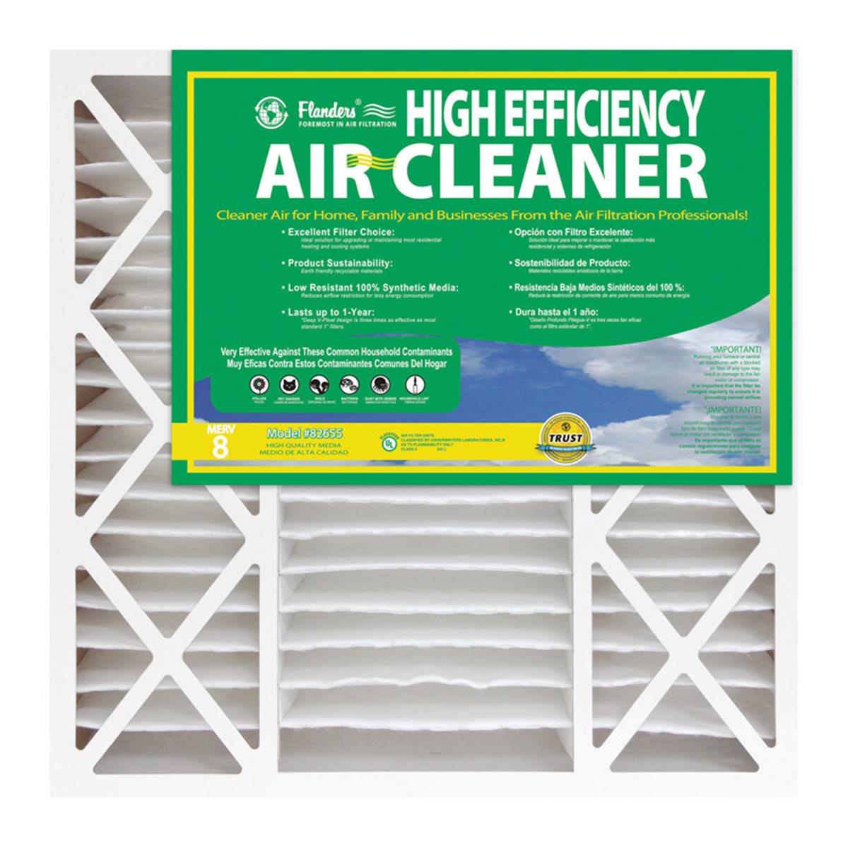 Flanders-precisionaire 82655-0451625 16 X 25 X 5 In. Plated Air Filter- Pack Of 2