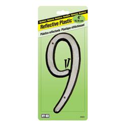 Hy-ko Products 30609 4 In. Reflective Number 9 Plastic- Pack Of 10