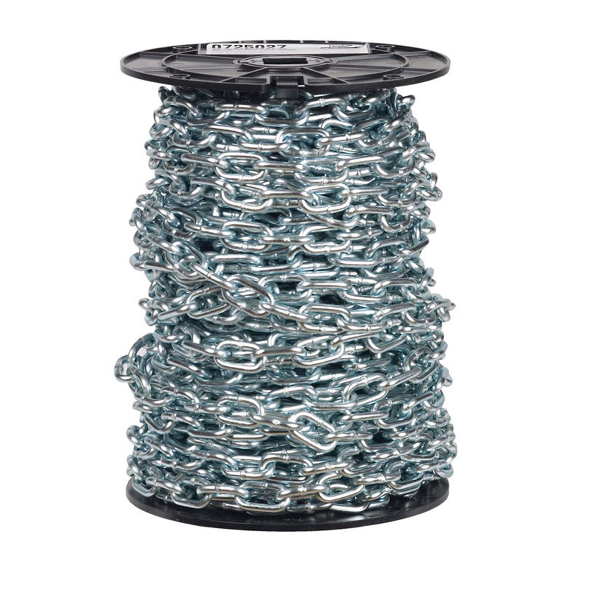 0725027 0.18 In. X 100 Ft. Proof Coil Chain Zinc Plated Silver