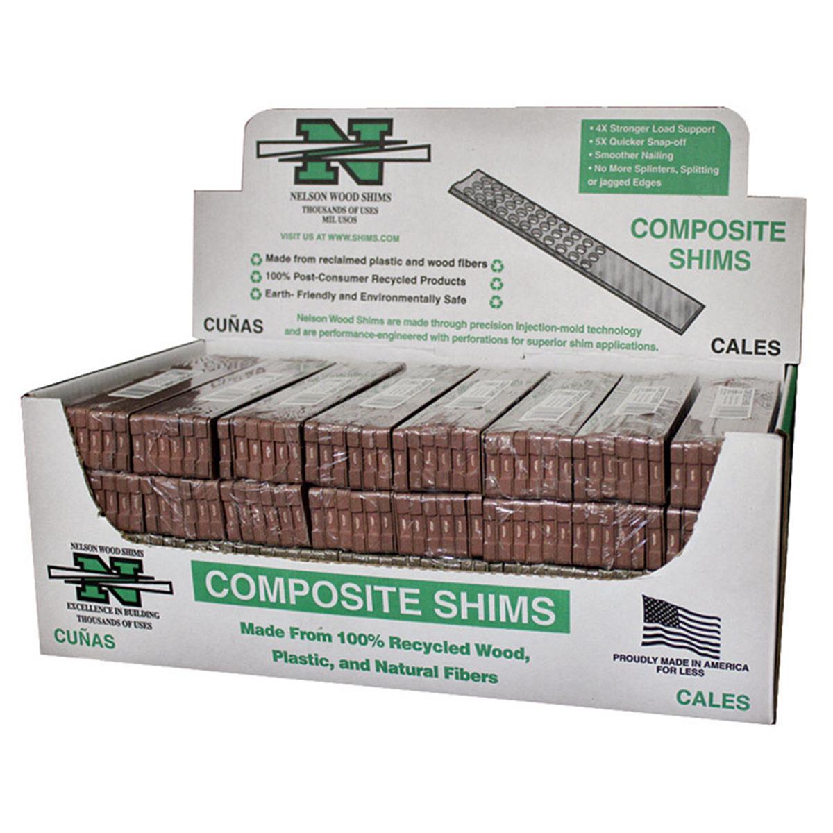 Wc8-12-32-78l 8 In. Composite Shims - Brown- Pack Of 32