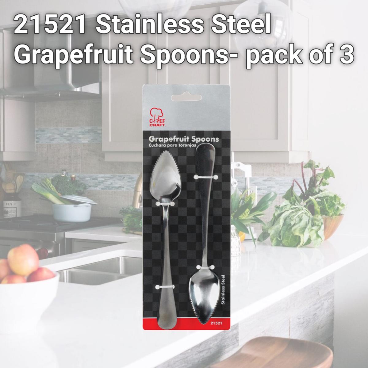 Picture of Chef Craft 21521 Stainless Steel Grapefruit Spoons- pack of 3