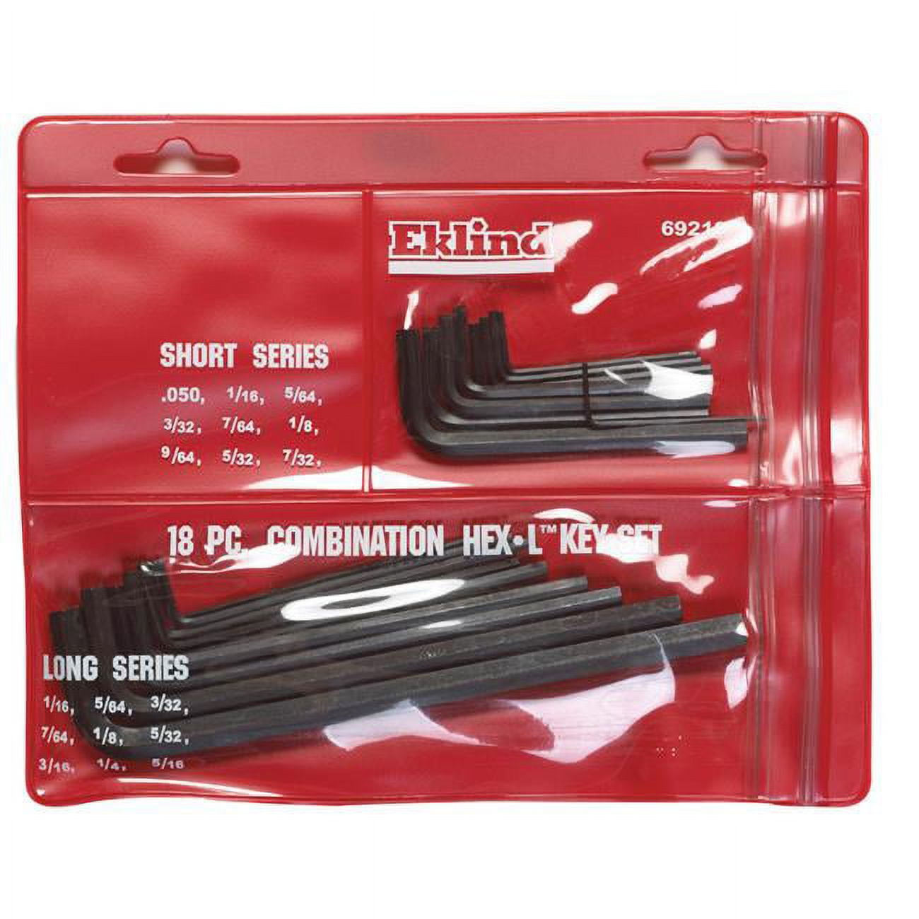 69218 Hex Key Combo Set Large - 18 Pieces- Pack Of 6