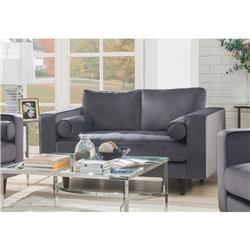 UPC 840412160547 product image for 51071 Heather Loveseat with 2 Pillows - Gray Velvet - 35 x 60 x 38 in. | upcitemdb.com