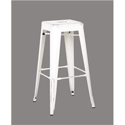 Acbs01-30-smw 30 In. Backless Costal Metal Barstool - Distressed White, Set Of 2