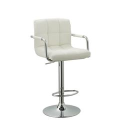 Acbs15-w Contemporary Adjustable Swivel Arm Barstool With Cushion - White