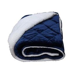 Comfort-blue Luxry Cozy Soft Square Quilted Throw Blanket & Back Fleece - Navy Blue