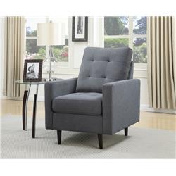Donald-c Upholstered Button Tufted Accent Chair With Arms - Slate Blue