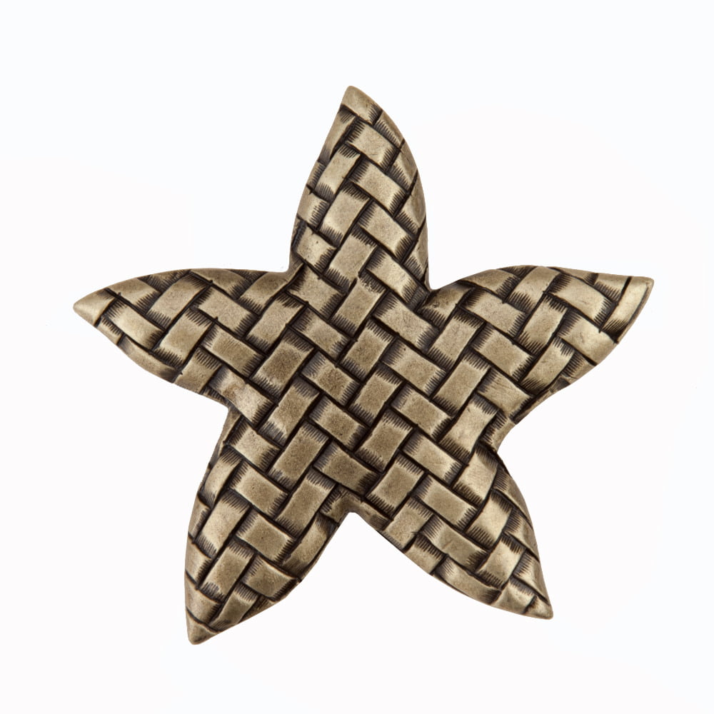 Dp9ap Artisan Collection Woven Star Knob, Antique Brass