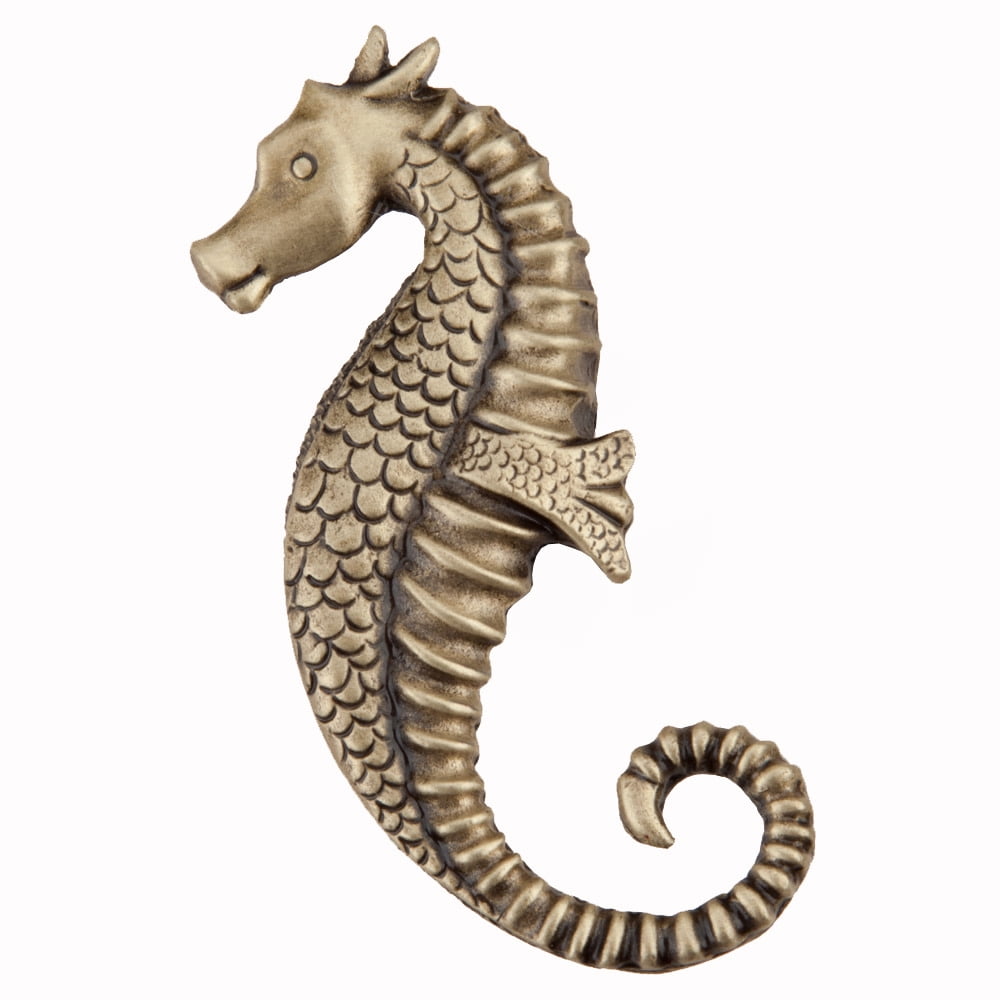 Dpeap Artisan Collection Seahorse Knob, Antique Brass