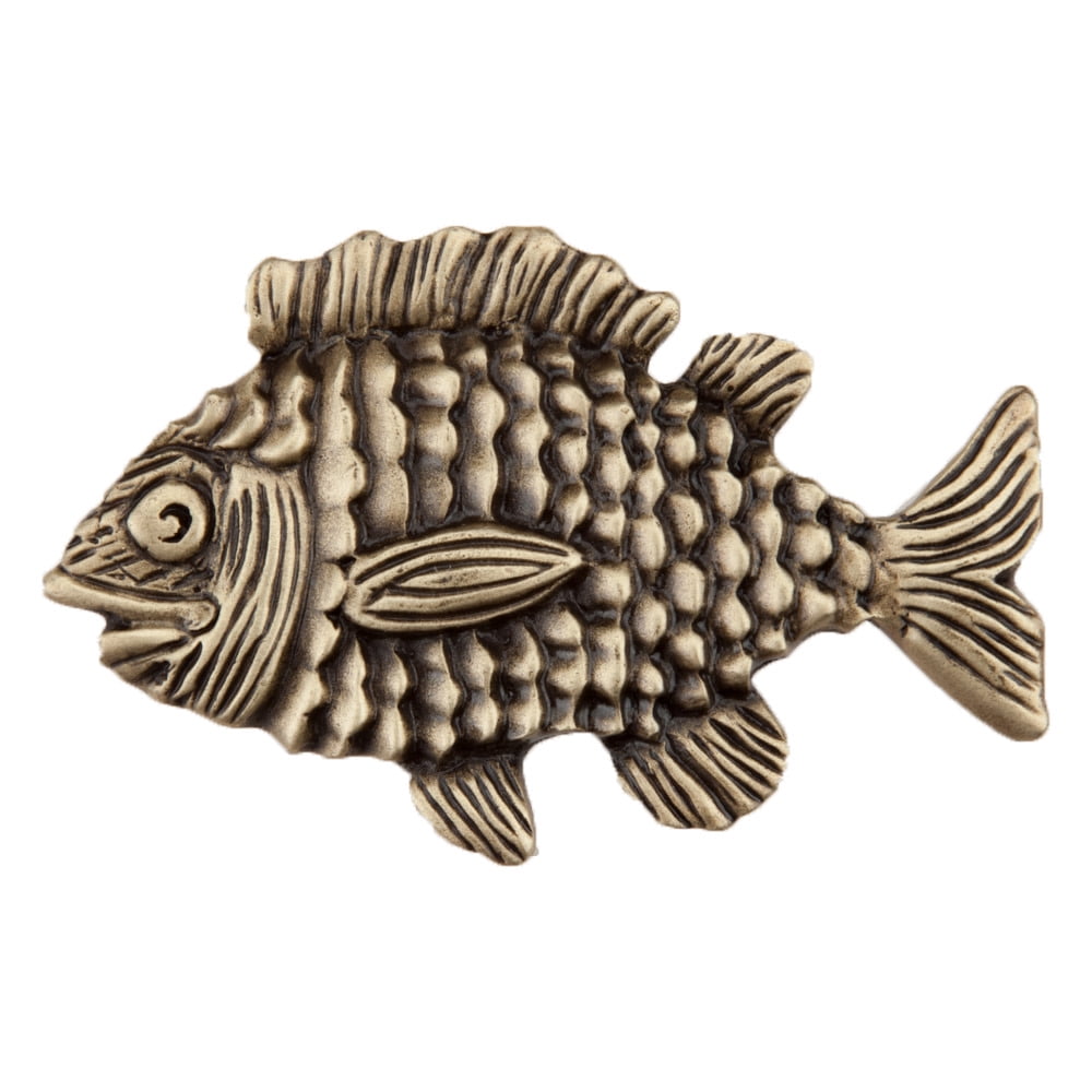 Dplap Artisan Collection Fun Fish Knob, Antique Brass