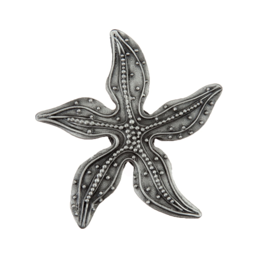 Dpnpp Artisan Collection Beaded Starfish Knob, Antique Pewter