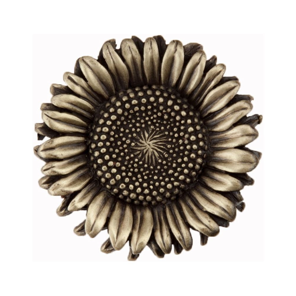 Dq8ap Artisan Collection Sunflower Knob, Antique Brass