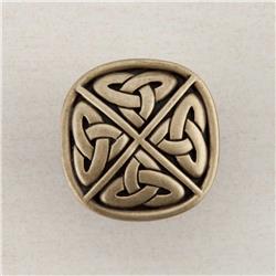 Artisan Collection Celtic Square Knob, Antique Brass