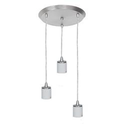 Circ Three Light Round Pendant, Brushed Steel Finish