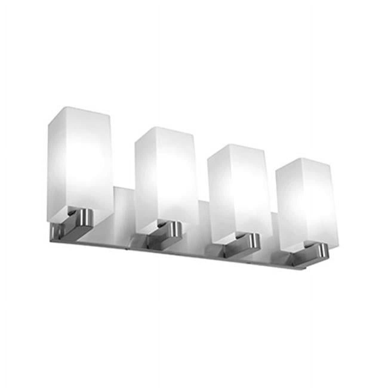 50178-bs-opl 24 In. Archi 4 Light Brushed Steel Vanity Wall Light With Opal Glass