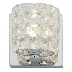 23920-ch-ccl Prizm One Light Vanity With Clear Crystal Glass Shade, Chrome Finish