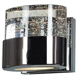 23925-ch-clr Bubbles One Light Vanity With Clear Glass Shade, Chrome Finish