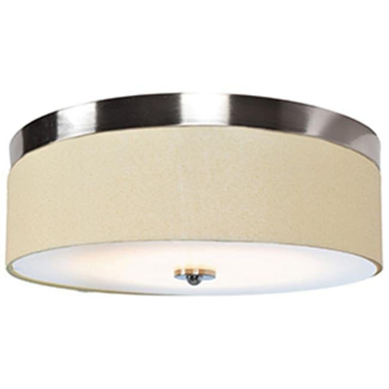 20821ledd-bs-acr 5.25 X 18 In. Mia Led Flush Mount With Fabric Shade, Brushed Steel & Acrylic Lens