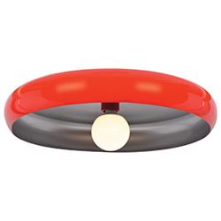 23881leddlp-red-silv 6.5 X 23.75 In. Bistro Round Colored Led Flush Mount, Red & Silver