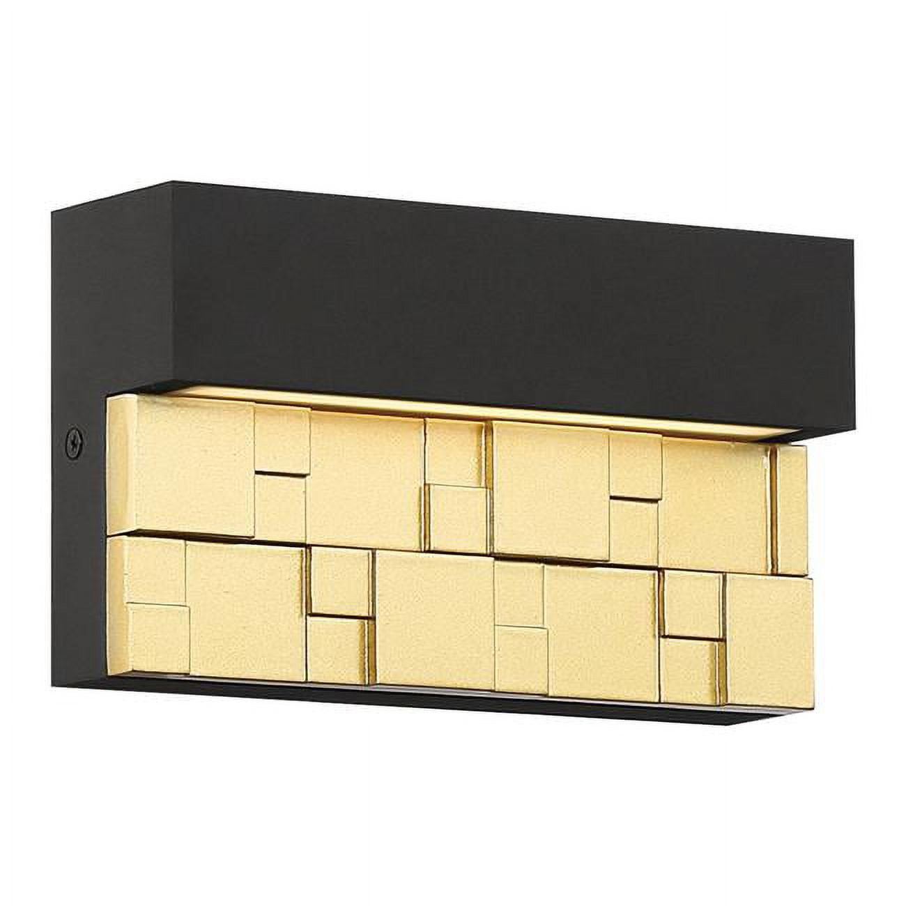 20049leddmg-brz-gld 8 In. Grid Led Ada Wall Sconce Light, Bronze With Gold