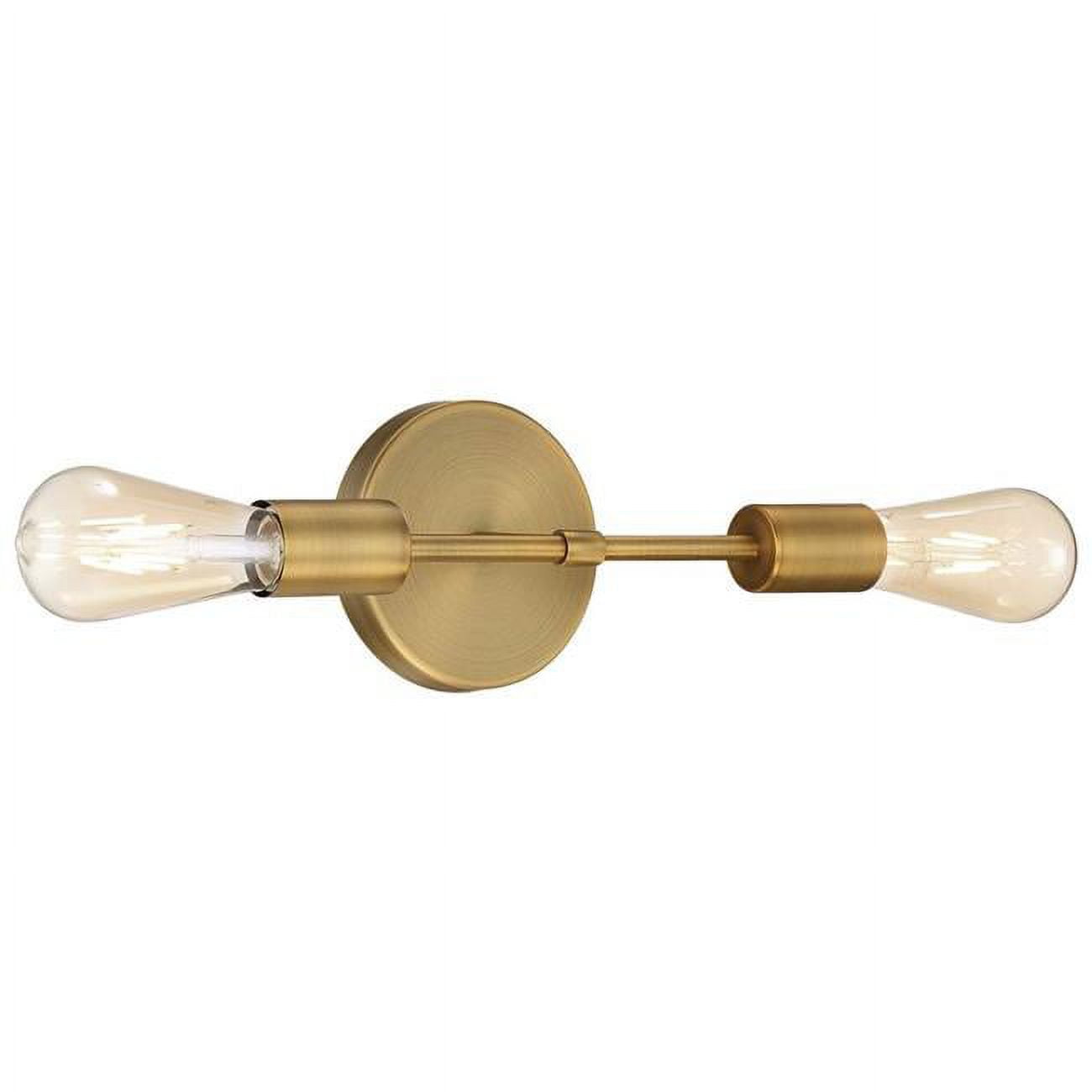 2 Light LED Wall Sconce, Brass, Gold & Yellow