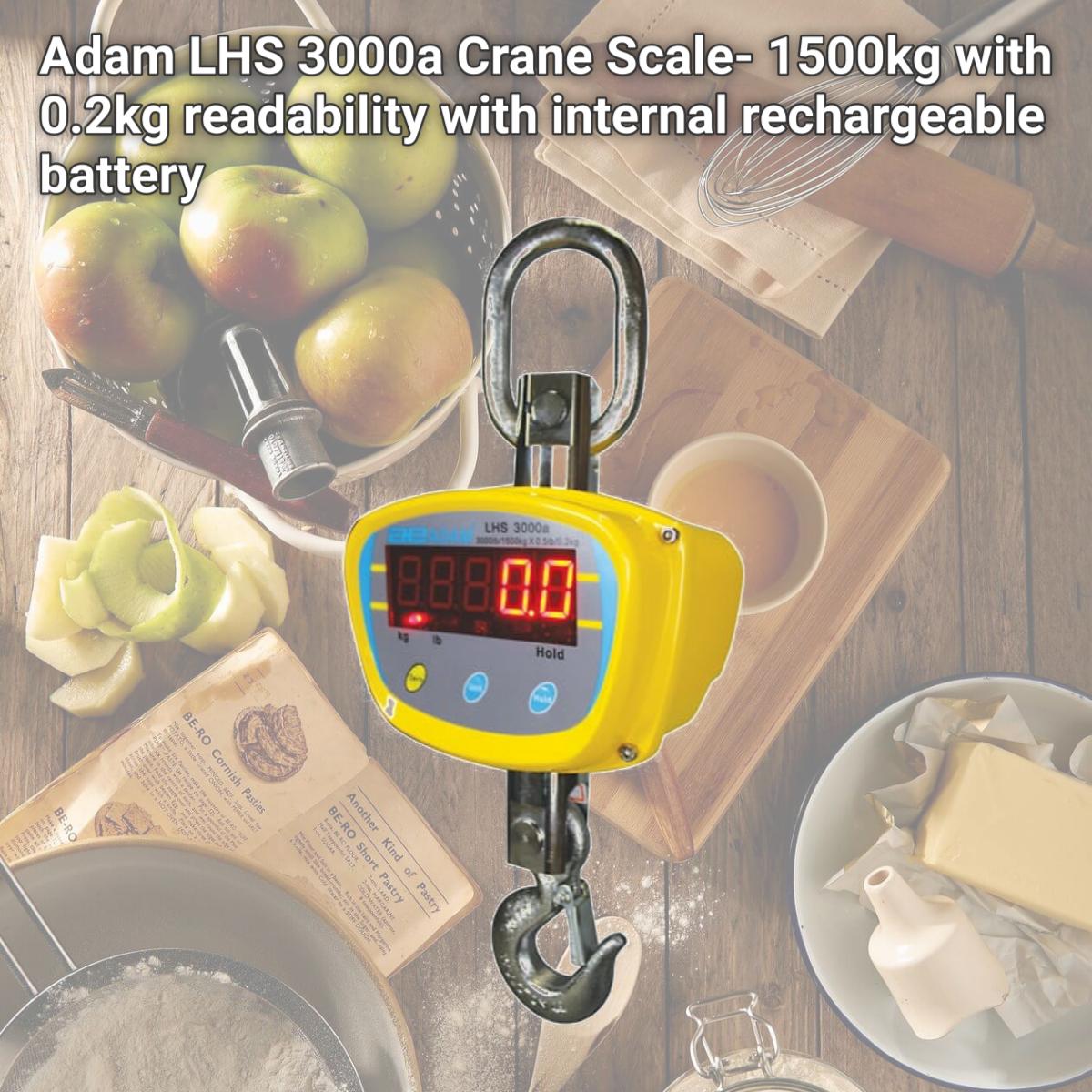 Picture of Adam LHS 3000a Crane Scale- 1500kg with 0.2kg readability with internal rechargeable battery
