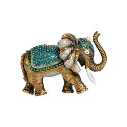 Sva-075 Aqua Elephant Crystal Jeweled Box