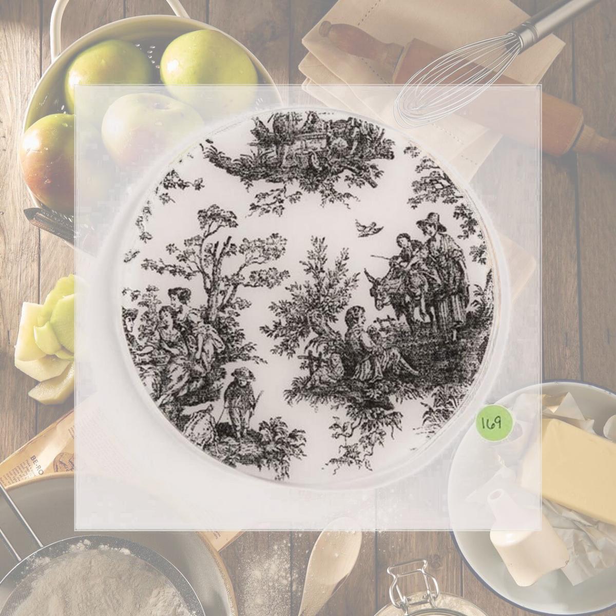 Picture of Andreas JO-169 Toile Black Round Silicone Mat Jar Opener - Pack of 3 trivets