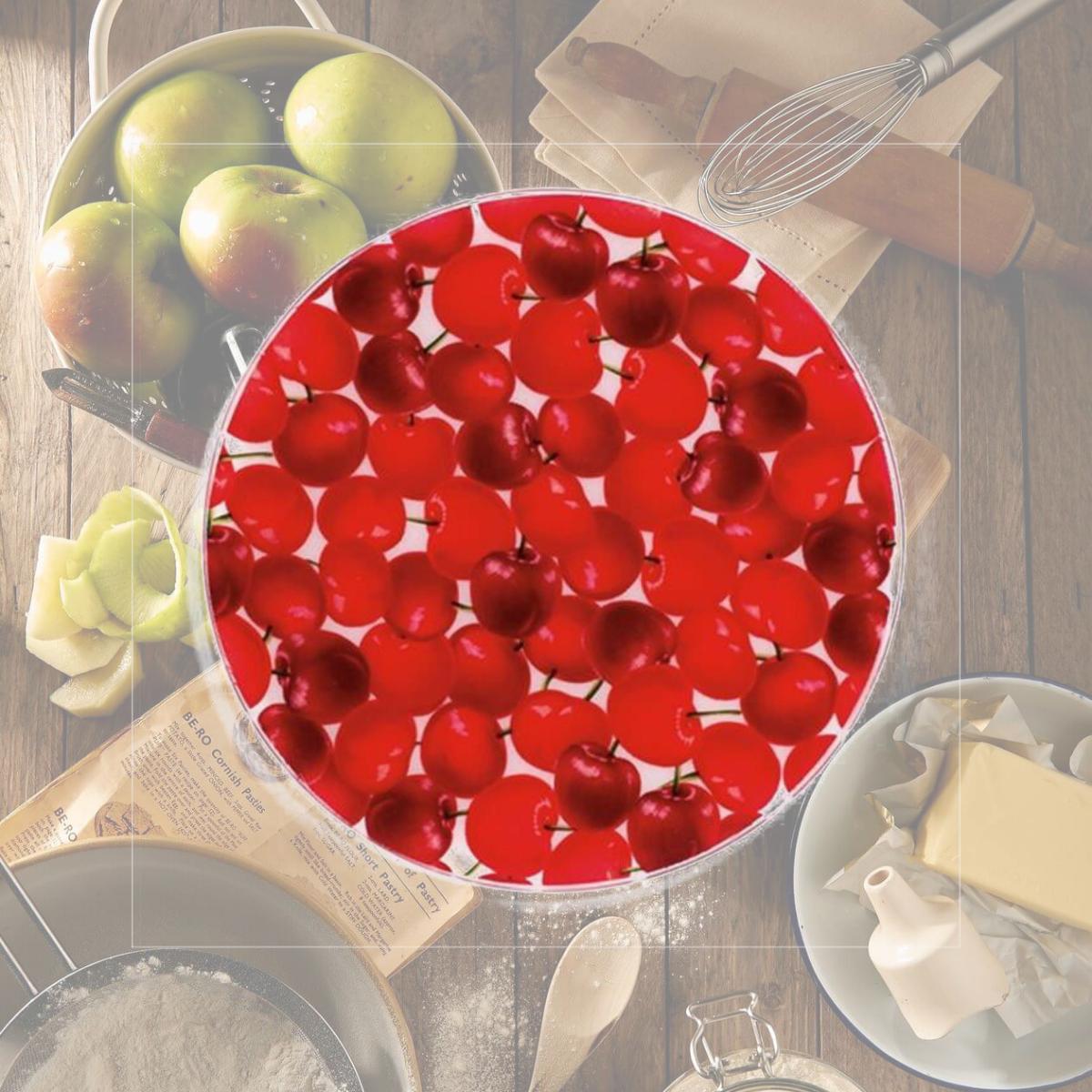 Picture of Andreas JO-4 Organic Cherries Round Silicone Mat Jar Opener - Pack of 3 trivets