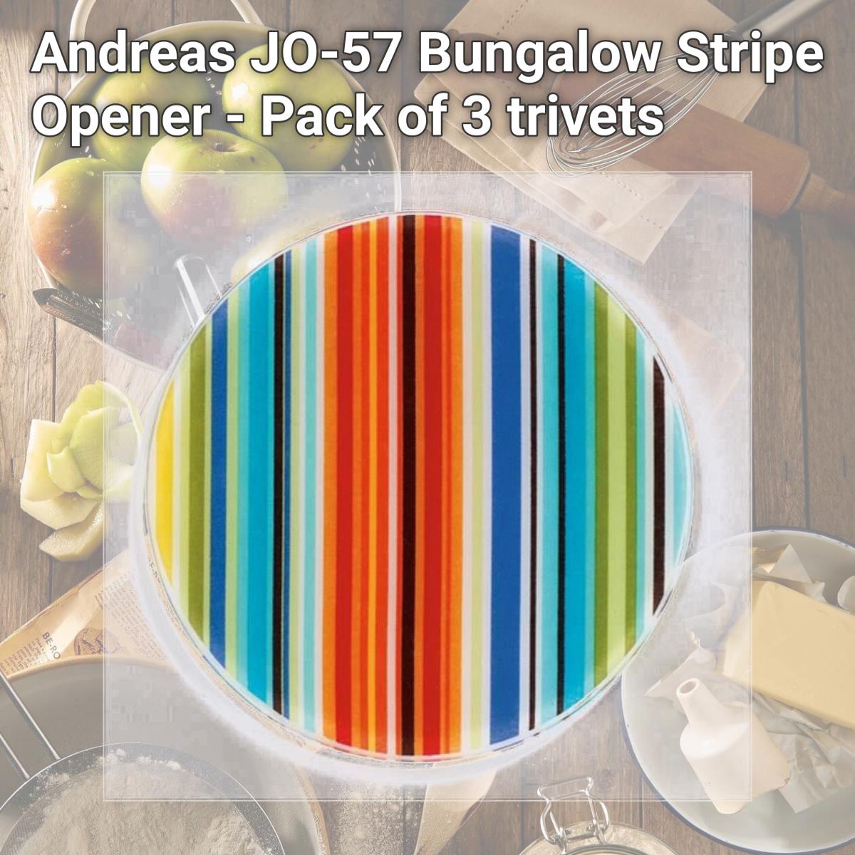 Picture of Andreas JO-57 Bungalow Stripe Opener - Pack of 3 trivets