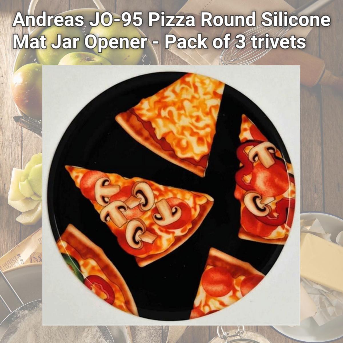 Picture of Andreas JO-95 Pizza Round Silicone Mat Jar Opener - Pack of 3 trivets