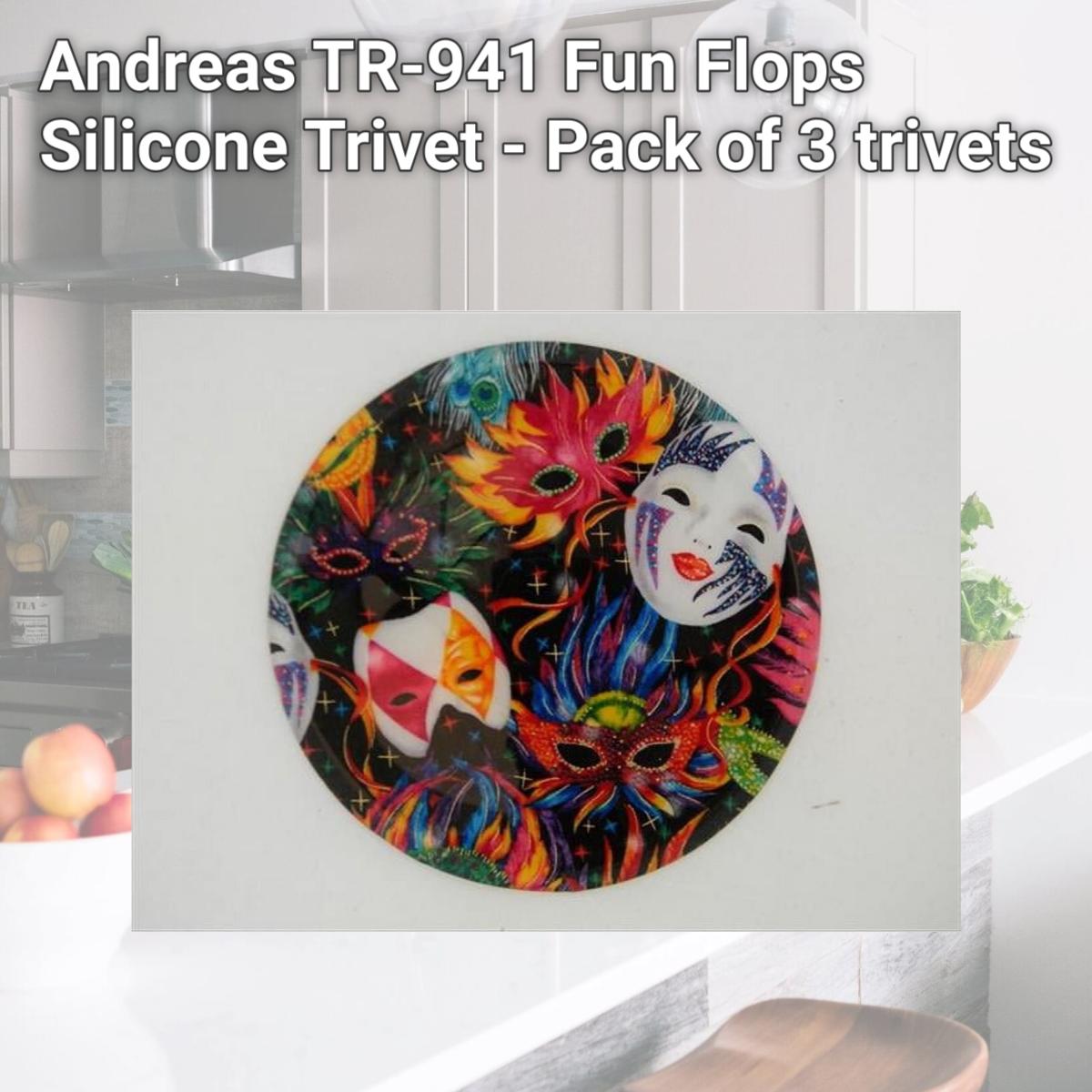 Picture of Andreas TR-941 Fun Flops Silicone Trivet - Pack of 3 trivets