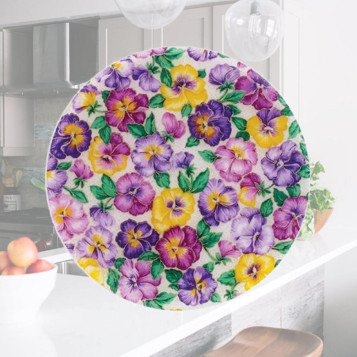 Picture of Andreas TRC-14 Pansy Casserole Silicone Trivet - Pack of 3 trivets