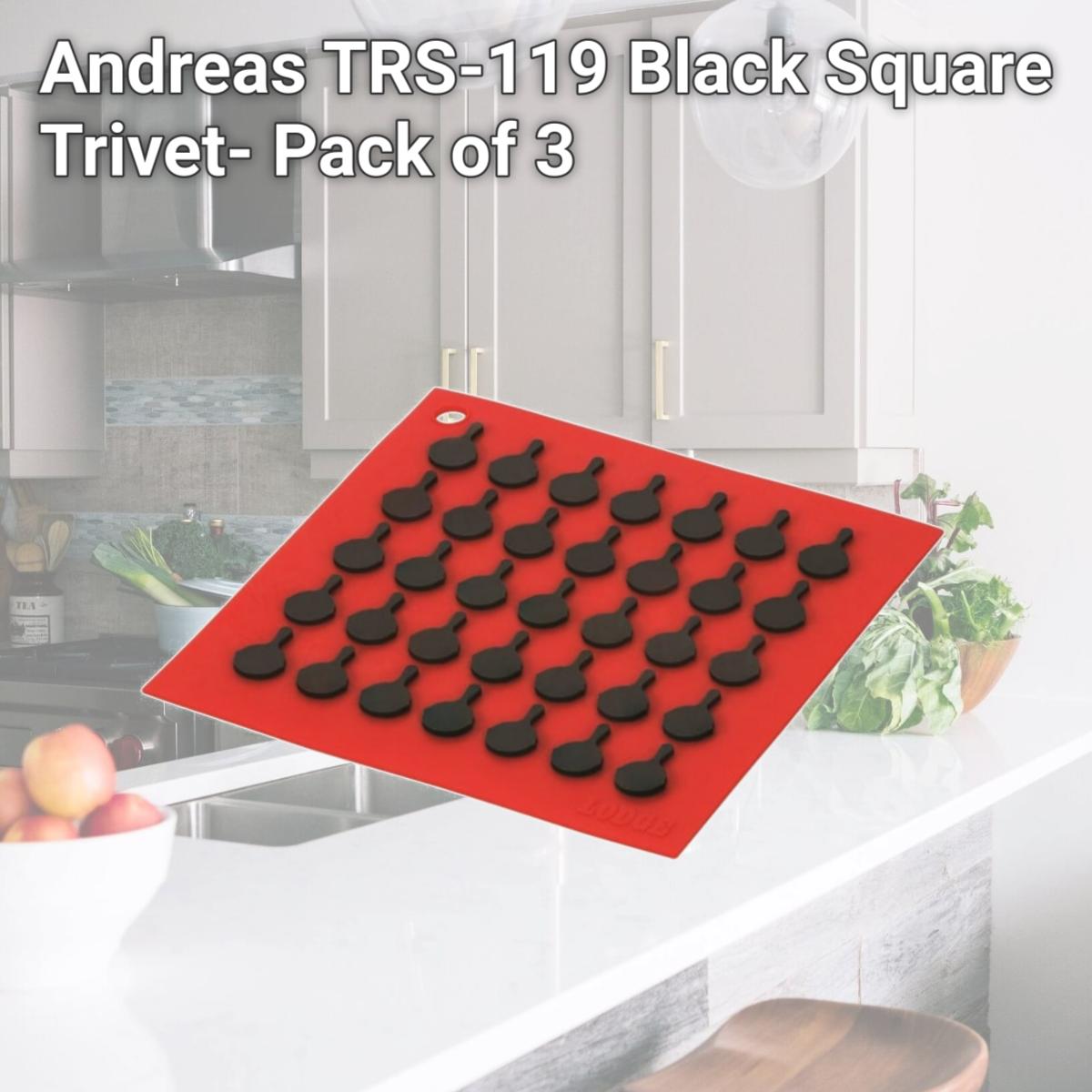 Picture of Andreas TRS-119 Black Square Trivet- Pack of 3