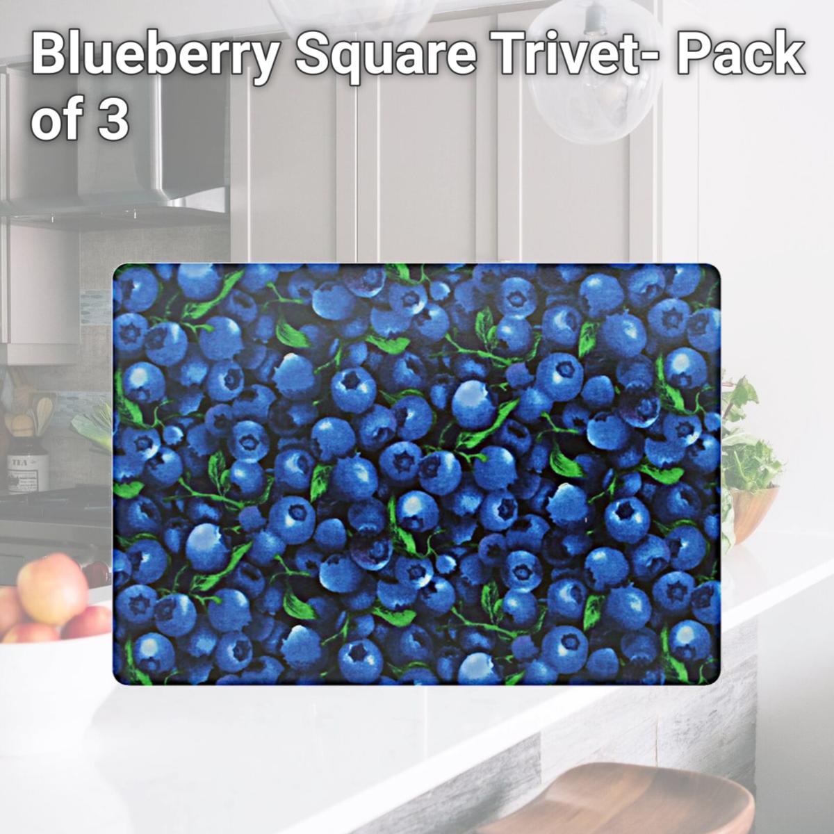 Picture of Andreas TRS-927 Blueberry Square Trivet- Pack of 3
