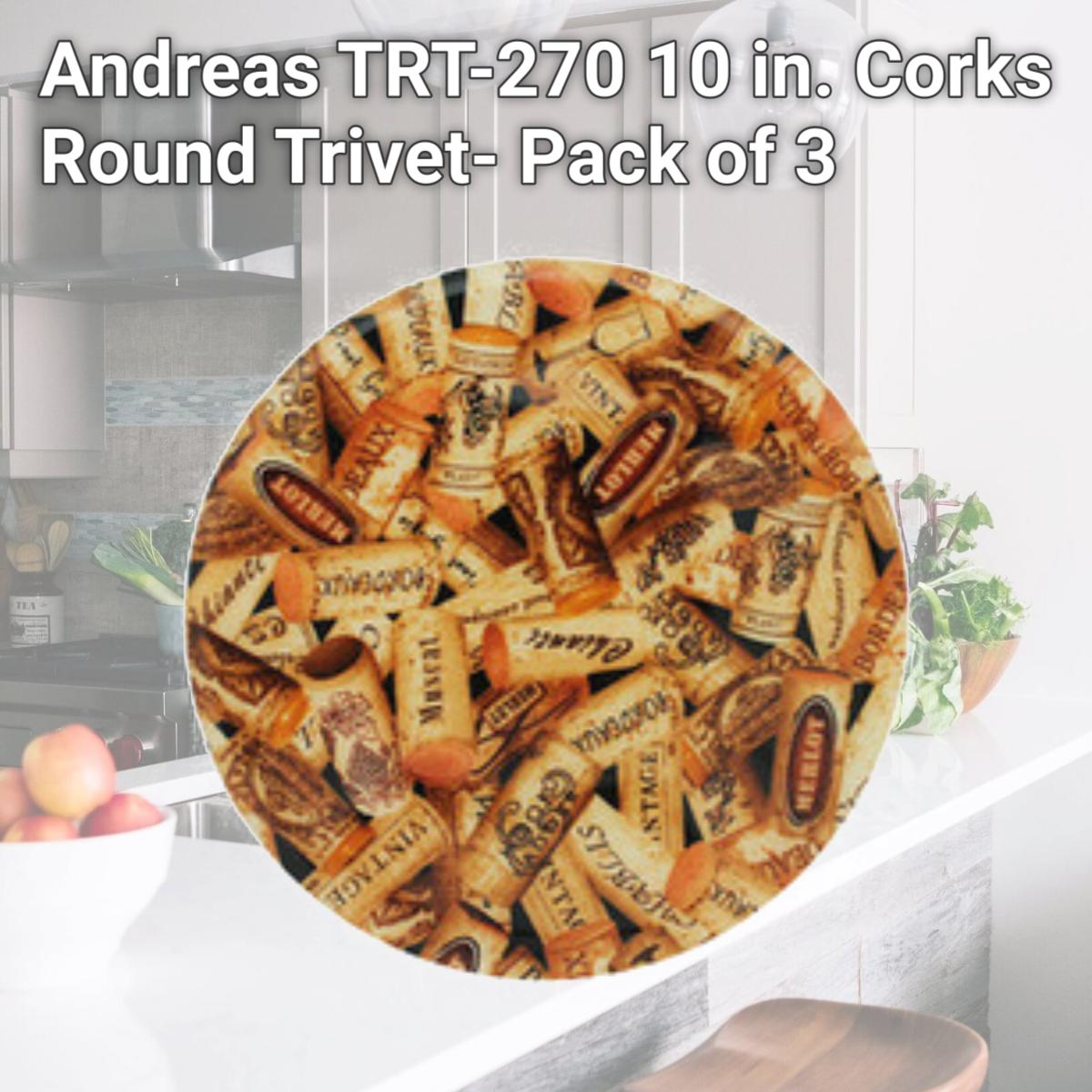 Picture of Andreas TRT-270 10 in. Corks Round Trivet- Pack of 3