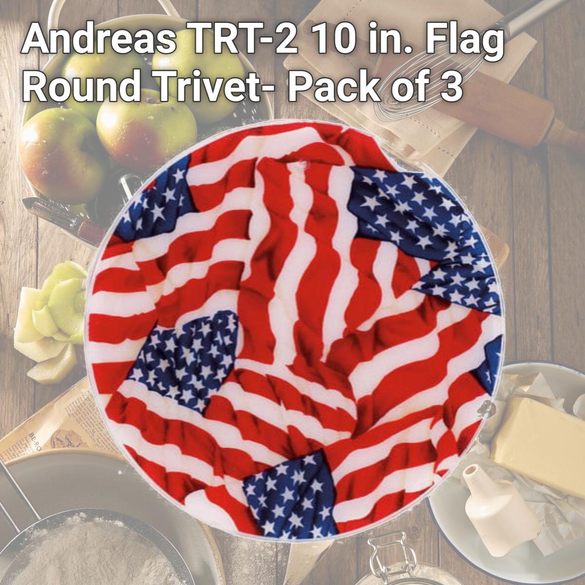 Picture of Andreas TRT-2 10 in. Flag Round Trivet- Pack of 3