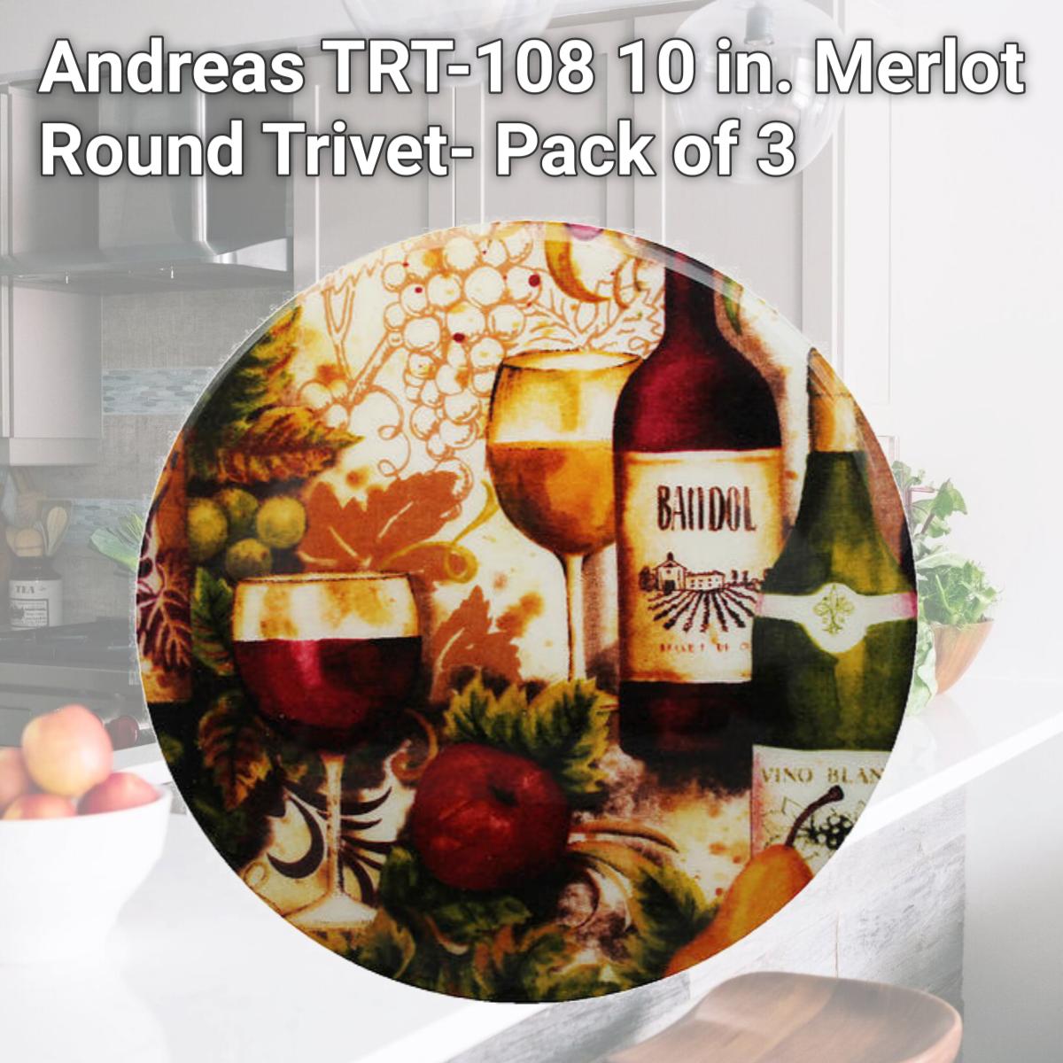 Picture of Andreas TRT-108 10 in. Merlot Round Trivet- Pack of 3
