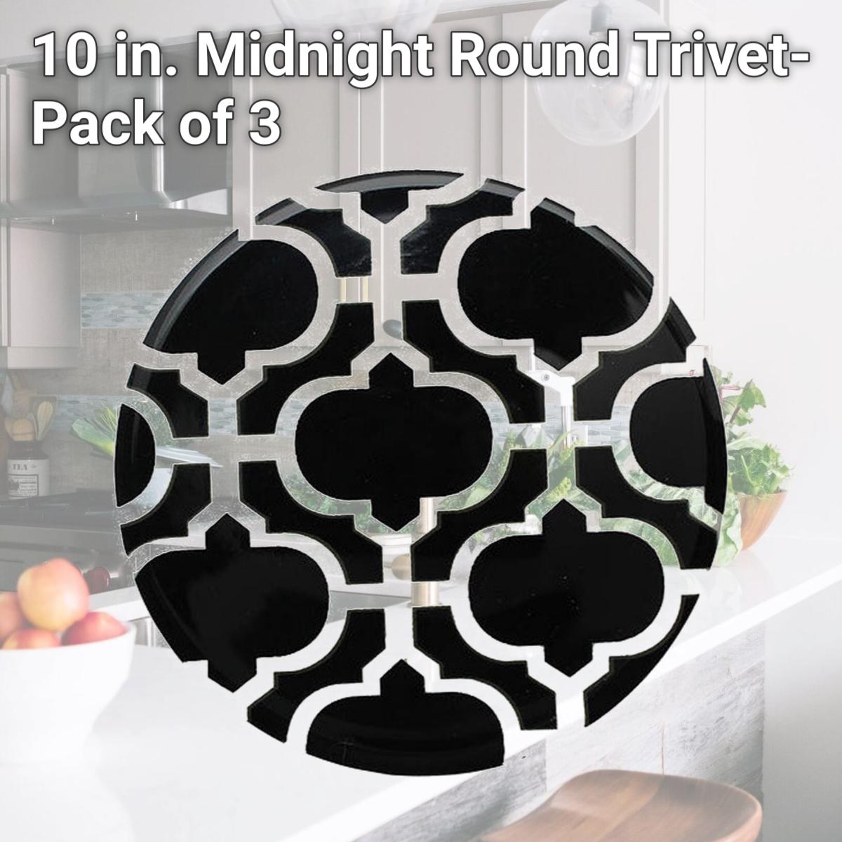 Picture of Andreas TRT-85 10 in. Midnight Round Trivet- Pack of 3