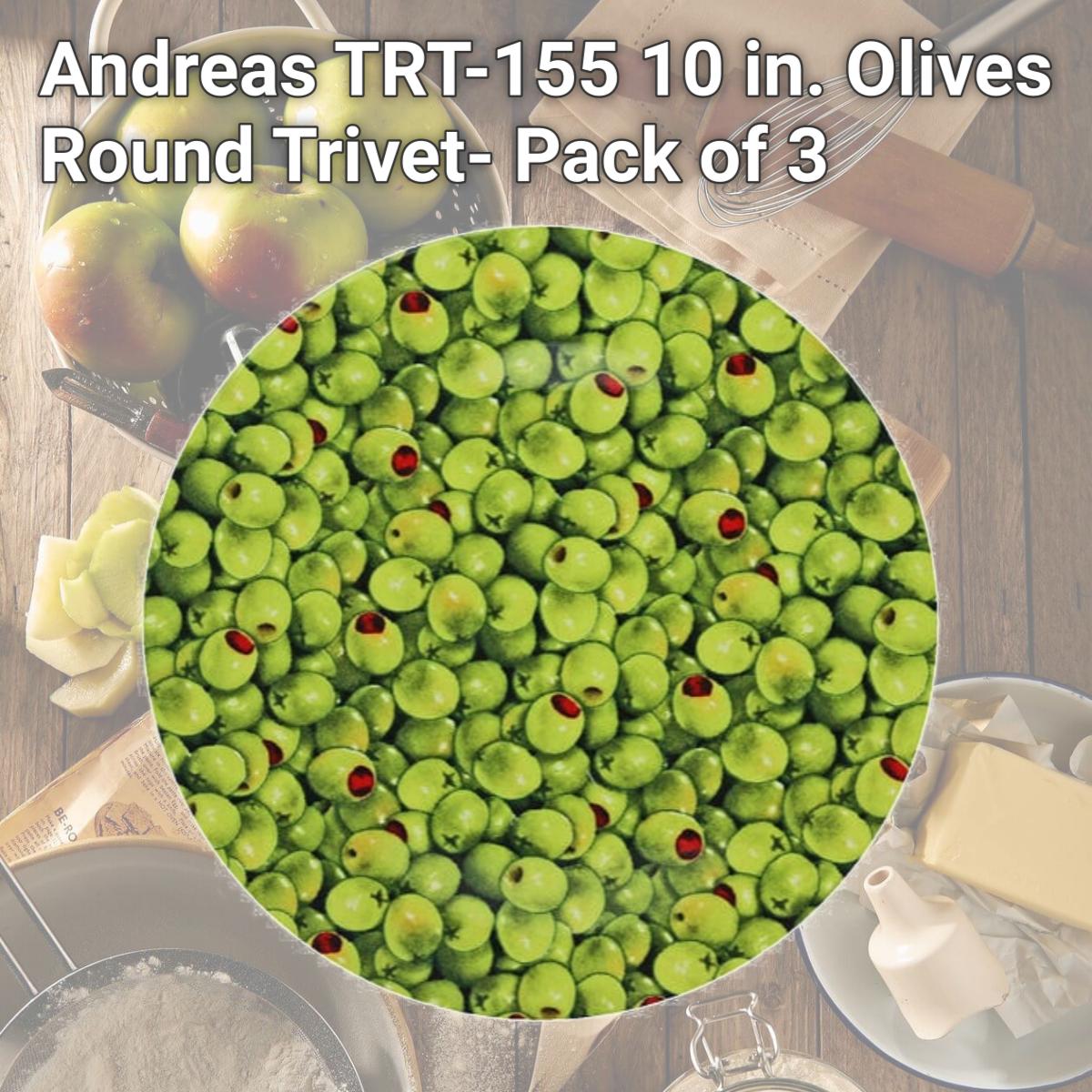 Picture of Andreas TRT-155 10 in. Olives Round Trivet- Pack of 3
