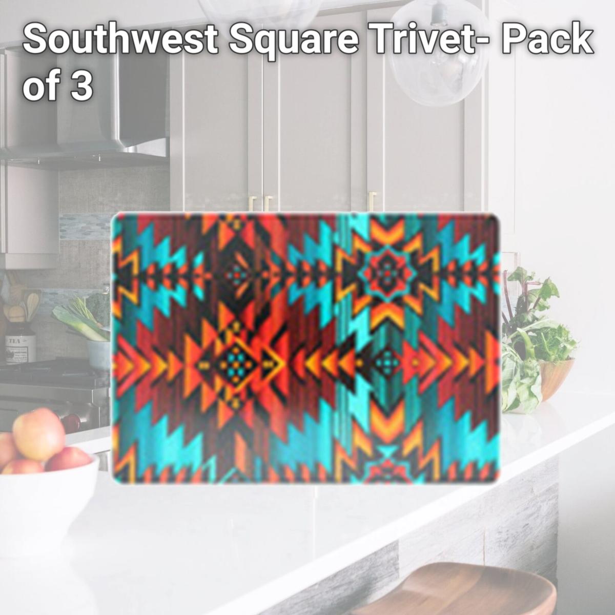 Picture of Andreas TRS-136 Southwest Square Trivet- Pack of 3