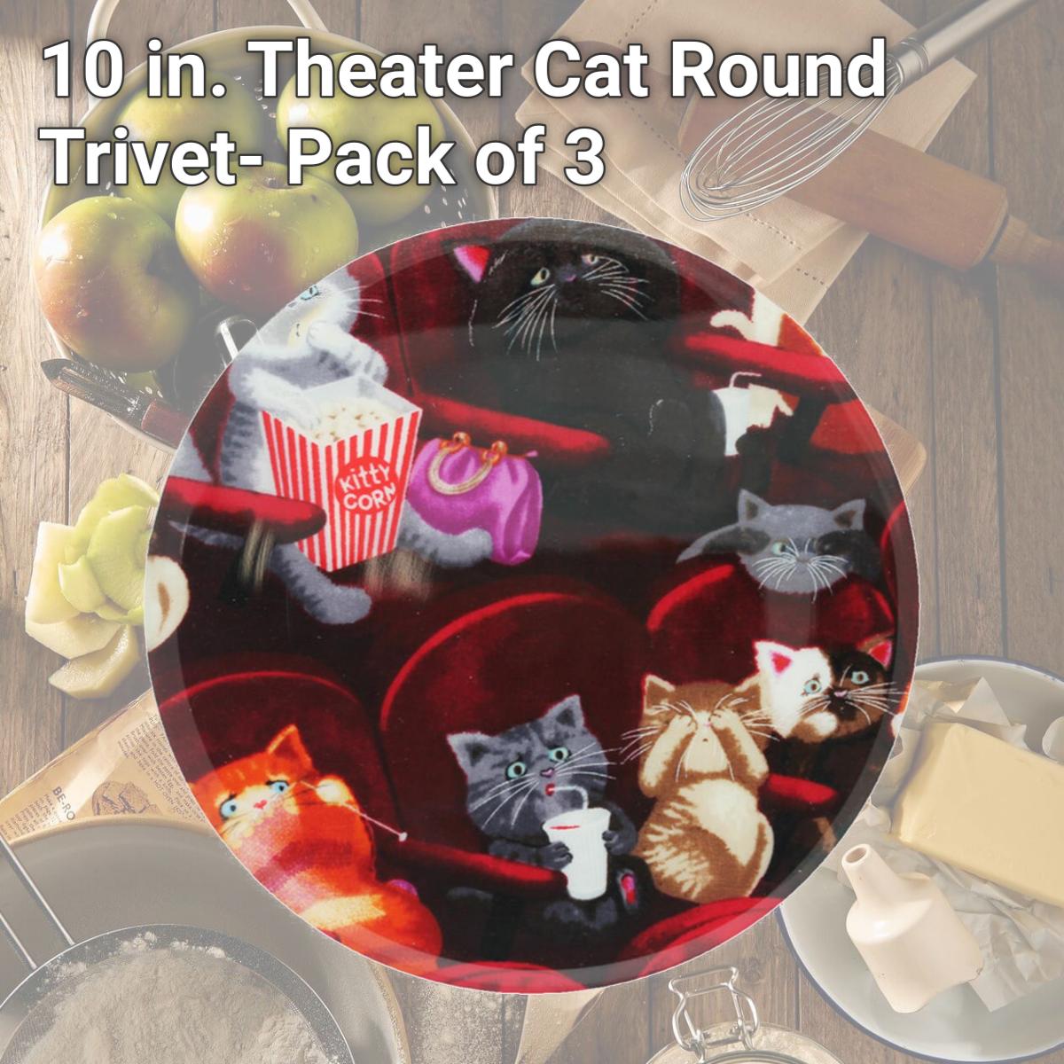 Picture of Andreas TRT-259 10 in. Theater Cat Round Trivet- Pack of 3