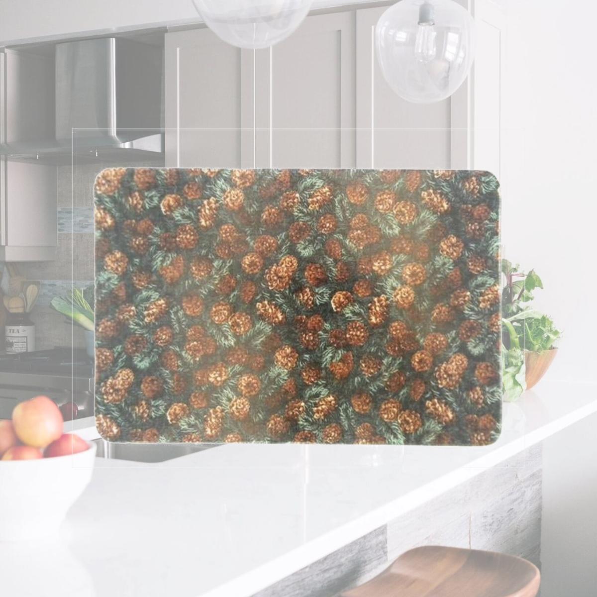 Picture of Andreas TRC-912 Pinecones Rectangular Casserole Silicone Trivet - Pack of 3