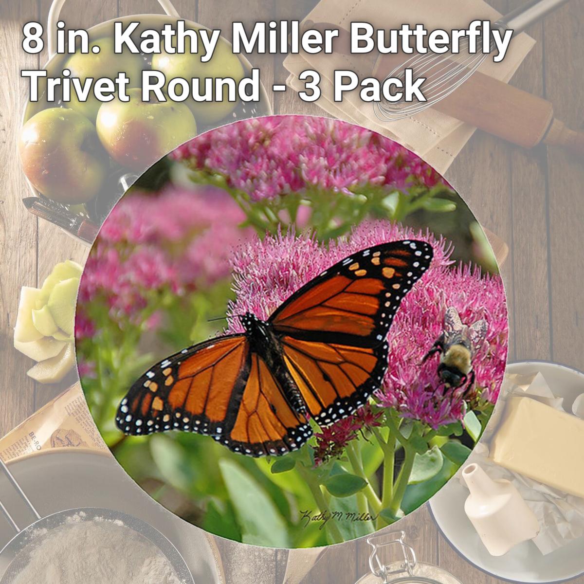 Picture of Andreas TR-KMB1 8 in. Kathy Miller Butterfly Trivet  Round - 3 Pack